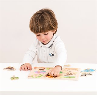 Peg puzzle - 8 pieces - safari